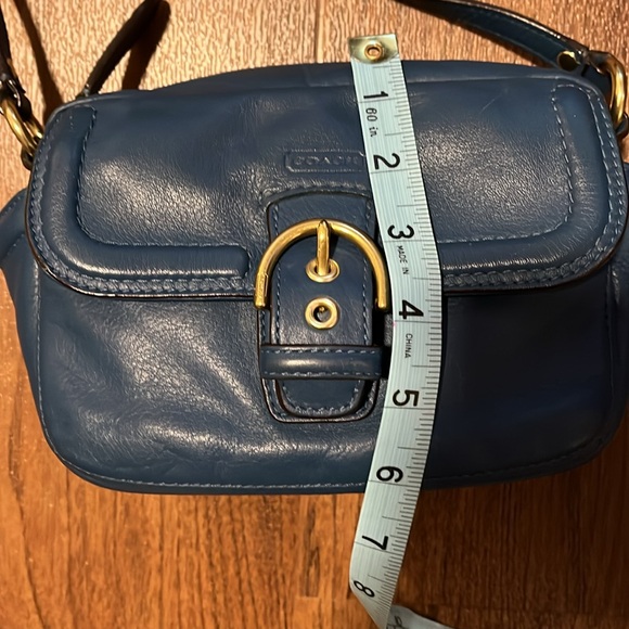 Rare Exclnt Vintage Coach Roomy Crossbody Medium Blue great with Jeans Casual. - Picture 11 of 14